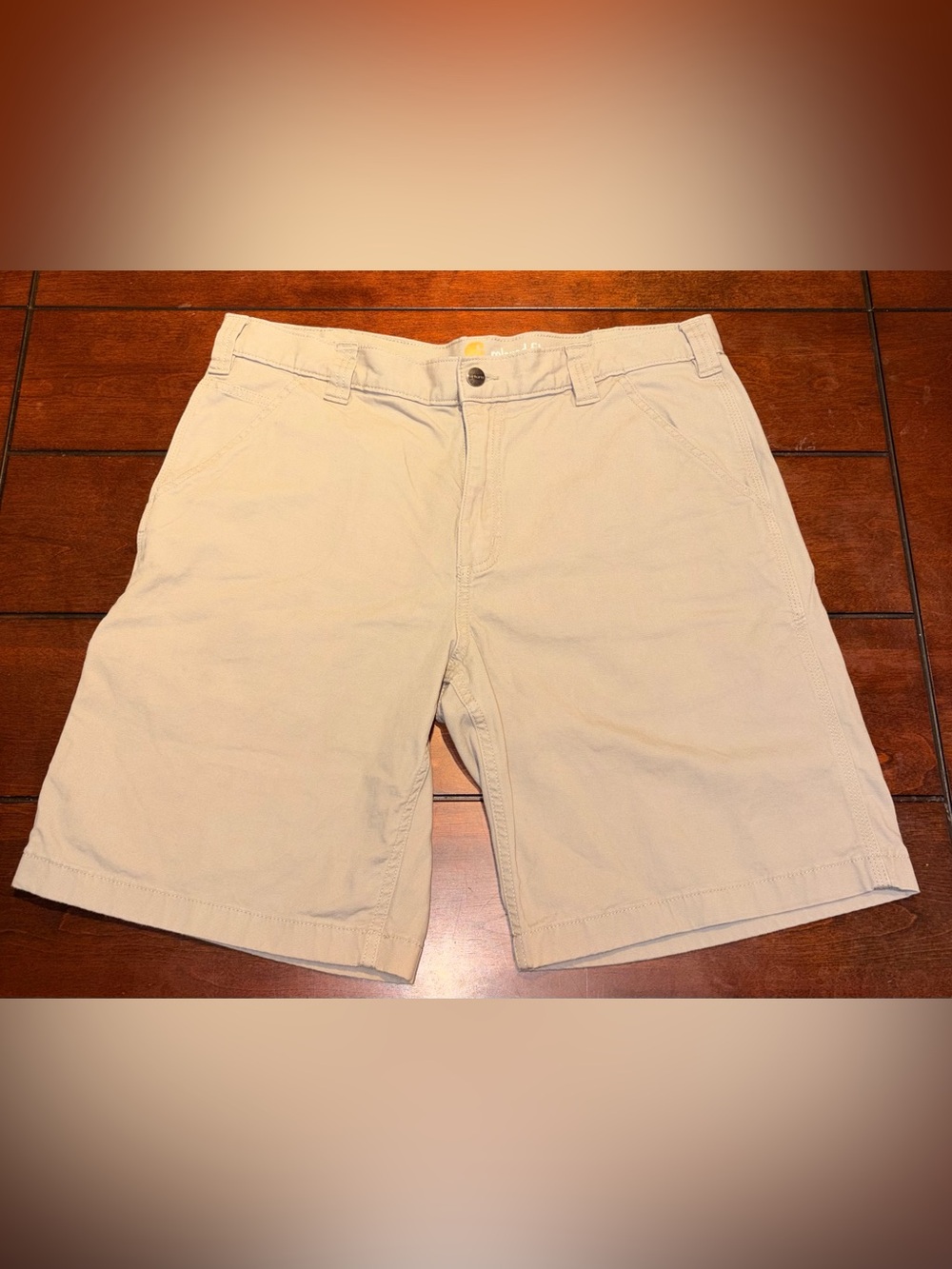 Carhartt Men’s Rugged Flex Relaxed Fit Canvas Work Shorts Khaki Color Size 36